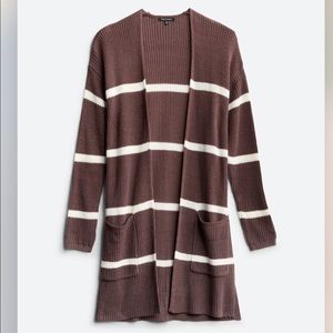 Like New! Pink Clover 2 Pocket Striped Duster Cardigan